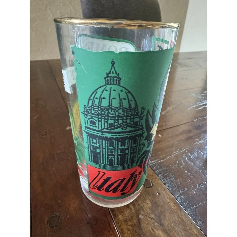 Libbey Coca-Cola Around the World‎ Glasses 12oz VTG 60s Italy France German UK